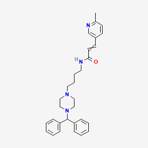 molecular formula C30H36N4O B8330648 N-[3-(6-methyl-3-pyridyl)acryloyl]-4-(4-diphenylmethyl-1-piperazinyl)butylamine 