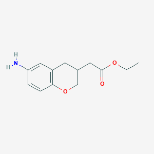 molecular formula C13H17NO3 B8330659 Ethyl 2-(6-aminochroman-3-yl)acetate 