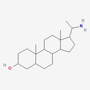molecular formula C21H37NO B8330672 17-(1-aminoethyl)-10,13-dimethyl-2,3,4,5,6,7,8,9,11,12,14,15,16,17-tetradecahydro-1H-cyclopenta[a]phenanthren-3-ol 