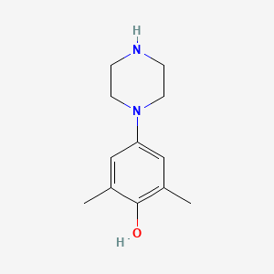 molecular formula C12H18N2O B8330678 2,6-Dimethyl-4-(piperazin-1-yl)phenol 