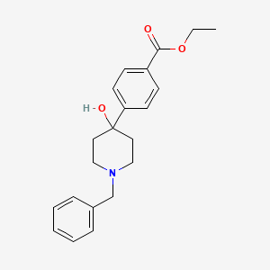 molecular formula C21H25NO3 B8330690 Ethyl 4-(1-benzyl-4-hydroxypiperidin-4-yl)benzoate 