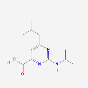 molecular formula C12H19N3O2 B8330722 6-Isobutyl-2-isopropylamino-pyrimidine-4-carboxylic acid 