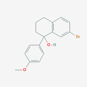 molecular formula C17H17BrO2 B8330725 7-Bromo-1-(4-methoxyphenyl)-1,2,3,4-tetrahydronaphthalen-1-ol 