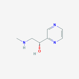 molecular formula C7H11N3O B8330849 (1R)-2-(methylamino)-1-pyrazin-2-ylethanol 