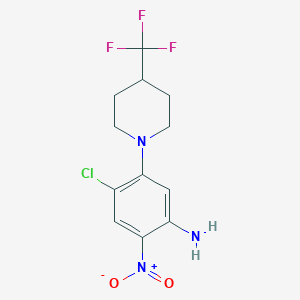 molecular formula C12H13ClF3N3O2 B8330912 4-Chloro-2-nitro-5-(4-trifluoromethyl-piperidin-1-yl)aniline 