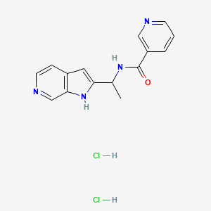 molecular formula C15H16Cl2N4O B8330914 N-[1-(1H-pyrrolo[2,3-c]pyridin-2-yl)ethyl]nicotinamide dihydrochloride 
