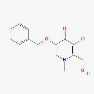 molecular formula C14H14ClNO3 B8330916 5-(benzyloxy)-3-chloro-2-(hydroxymethyl)-1-methylpyridin-4(1H)-one 
