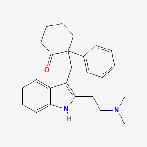 molecular formula C25H30N2O B8330926 2-({2-[2-(dimethylamino)ethyl]-1H-indol-3-yl}methyl)-2-phenylcyclohexanone 