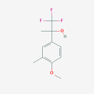 molecular formula C11H13F3O2 B8330942 Benzenemethanol, 4-methoxy-alpha,3-dimethyl-alpha-(trifluoromethyl)- 