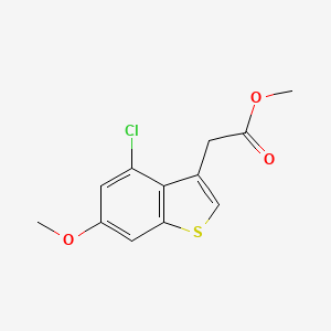 molecular formula C12H11ClO3S B8331004 Methyl (4-chloro-6-methoxy-1-benzothiophen-3-yl)acetate 