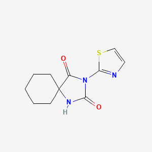 molecular formula C11H13N3O2S B8331097 1,3-Diazaspiro(4.5)decane-2,4-dione, 3-(2-thiazolyl)- CAS No. 190734-31-7