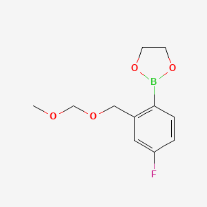 molecular formula C11H14BFO4 B8331103 2-[4-Fluoro-2-[(methoxymethoxy)methyl]phenyl]-[1,3,2]dioxaborolane 