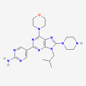 5-(9-Isobutyl-6-morpholino-8-(piperazin-1-yl)-9H-purin-2-yl)pyrimidin-2-amine