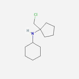 molecular formula C12H22ClN B8331115 1-(Cyclohexylamino)-1-(chloromethyl)cyclopentane 