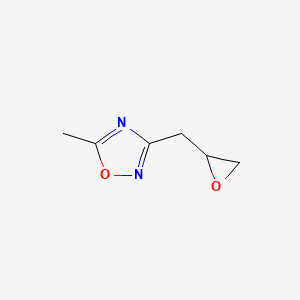 molecular formula C6H8N2O2 B8331123 5-Methyl-3-[(oxiran-2-yl)methyl]-1,2,4-oxadiazole CAS No. 88338-85-6