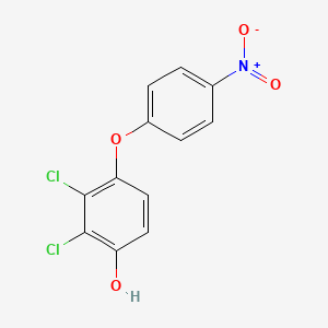 molecular formula C12H7Cl2NO4 B8331193 2,3-Dichloro-4-(p-nitrophenoxy)phenol 