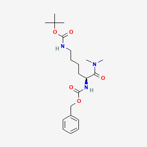 molecular formula C21H33N3O5 B8331301 n2-[(Benzyl oxy)carbonyl]-n6-(tert-butoxy carbonyl)-n,n-dimethyl-l-lysinamide 