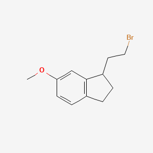 molecular formula C12H15BrO B8331309 1-(2-Bromoethyl)-6-methoxyindan 