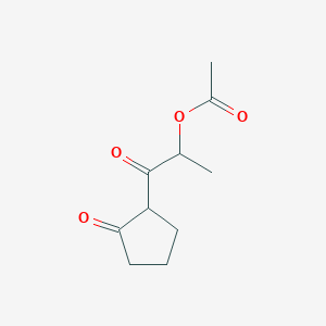 molecular formula C10H14O4 B8331321 1-Oxo-1-(2-oxocyclopentyl)propan-2-yl acetate 