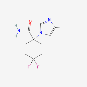 molecular formula C11H15F2N3O B8331329 4,4-difluoro-1-(4-methyl-1H-imidazol-1-yl)cyclohexanecarboxamide 
