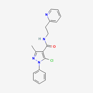 molecular formula C18H17ClN4O B8331335 5-chloro-3-methyl-1-phenyl-1H-pyrazole-4-carboxylic acid (2-pyridin-2-yl-ethyl)-amide 