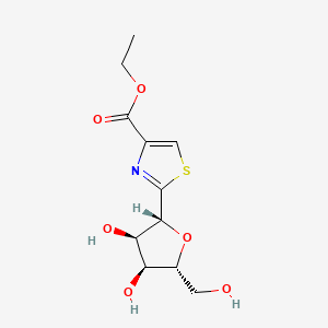 molecular formula C11H15NO6S B8331338 Ethyl 2-beta-D-ribofuranosylthiazole-4-carboxylate 