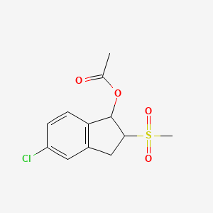 molecular formula C12H13ClO4S B8331421 1-Acetoxy-5-chloro-2-methylsulfonylindane CAS No. 500770-87-6