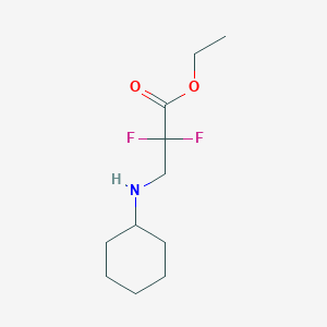 molecular formula C11H19F2NO2 B8331437 3-Cyclohexylamino-2,2-difluoropropionic acid ethyl ester 