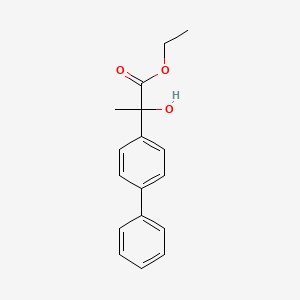 molecular formula C17H18O3 B8331528 2-(1,1'-Biphenyl-4-yl)-2-hydroxypropanoic acid ethyl ester 