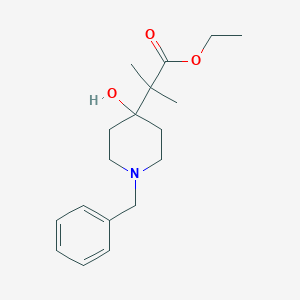 molecular formula C18H27NO3 B8331544 1-phenylmethyl-alpha,alpha-dimethyl-4-hydroxy-4-piperidine-acetic Acid Ethyl Ester 
