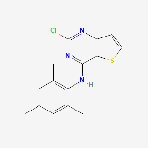 molecular formula C15H14ClN3S B8331553 2-Chloro-N-mesitylthieno[3,2-d]pyrimidin-4-amine 
