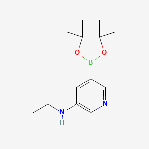 molecular formula C14H23BN2O2 B8331556 Ethyl-[2-methyl-5-(4,4,5,5-tetramethyl-[1,3,2]dioxaborolan-2-yl)-pyridin-3-yl]-amine 