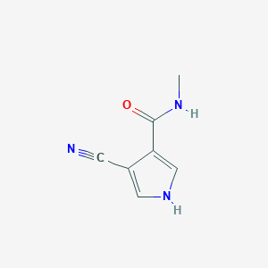 molecular formula C7H7N3O B8331564 4-Cyano-1H-pyrrole-3-carboxylic acid methylamide 