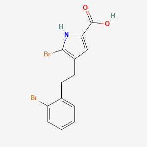 molecular formula C13H11Br2NO2 B8331679 5-Bromo-4-[2-(2-bromophenyl)-ethyl]-1h-pyrrole-2-carboxylic acid 