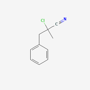 molecular formula C10H10ClN B8331714 2-Chloro-2-methyl-3-phenylpropionitrile 