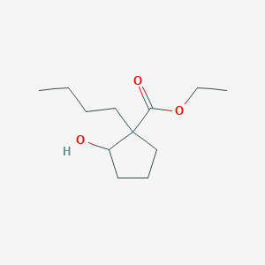 molecular formula C12H22O3 B8331743 Ethyl 1-n-butyl-2-hydroxy-cyclopentane carboxylate 