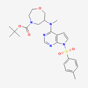 tert-butyl 6-(methyl-(7-tosyl-7H-pyrrolo[2,3-d]pyrimidin-4-yl)amino)-1,4-oxazepane-4-carboxylate