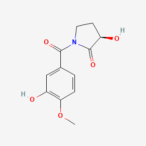 molecular formula C12H13NO5 B8331892 (R)-3-Hydroxy-1-(3-hydroxy-4-methoxybenzoyl)-2-pyrrolidinone CAS No. 84367-15-7