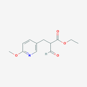 molecular formula C12H15NO4 B8331894 Ethyl 2-formyl-3-(6-methoxy-3-pyridyl)propionate 
