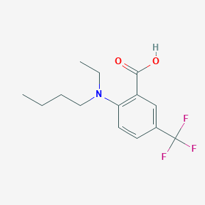 molecular formula C14H18F3NO2 B8331912 2-(Butyl-ethyl-amino)-5-trifluoromethyl-benzoic acid 