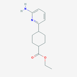 molecular formula C14H20N2O2 B8332022 trans-4-(6-Amino-pyridin-2-yl)-cyclohexanecarboxylic acid ethyl ester 