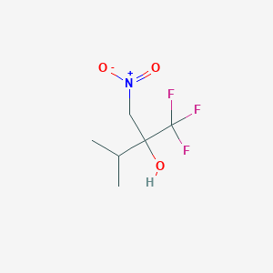 molecular formula C6H10F3NO3 B8332027 1,1,1-Trifluoro-3-methyl-2-(nitromethyl)butan-2-ol 