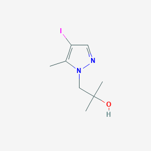 molecular formula C8H13IN2O B8332038 1-(4-iodo-5-methyl-1H-pyrazol-1-yl)-2-methylpropan-2-ol 
