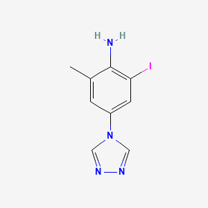 molecular formula C9H9IN4 B8332065 4-(4-Amino-3-iodo-5-methylphenyl)-1,2,4-triazole 