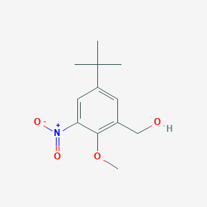 molecular formula C12H17NO4 B8332082 (5-Tert-butyl-2-methoxy-3-nitrophenyl)methanol 