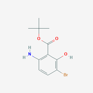 molecular formula C11H14BrNO3 B8332124 Tert-butyl 6-amino-3-bromo-2-hydroxybenzoate 
