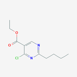molecular formula C11H15ClN2O2 B8332135 Ethyl 2-n-butyl-4-chloropyrimidine-5-carboxylate 