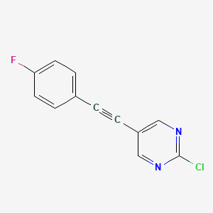 molecular formula C12H6ClFN2 B8332156 2-Chloro-5-(4-fluoro-phenylethynyl)-pyrimidine 