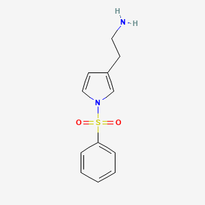 molecular formula C12H14N2O2S B8332176 2-(1-Phenylsulphonyl-3-pyrrolyl)ethylamine 