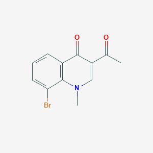 molecular formula C12H10BrNO2 B8332209 3-acetyl-8-bromo-1-methylquinolin-4(1H)-one 